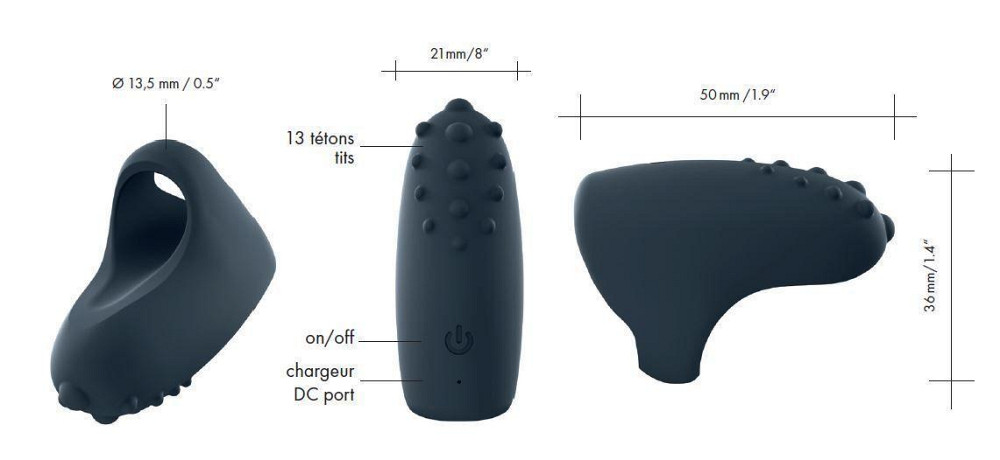 Вибратор на палец Dorcel MAGIC FINGER Black перезаряжаемый, 3 режима работы Sex Aura Киев - изображение 4