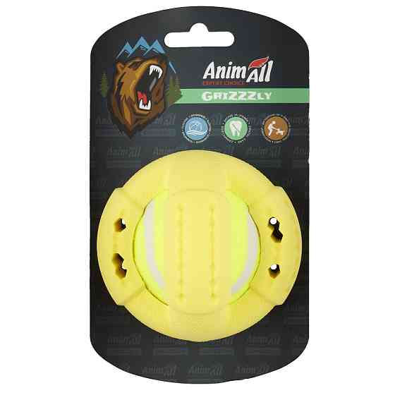 Іграшка AnimAll GrizZzly тенісний м'яч S для собак, жовтий, 9,2 см Київ