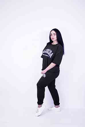 Летний прогулочный костюм женский Черный XL-2XL Харьков