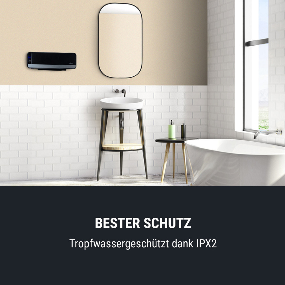 Настінний нагрівач Wallkyrie 1000 Вт/2000 Вт 10-49 °C термостат чорний 1200/2000 Вт (Німеччина, читати Рівне - фото 6