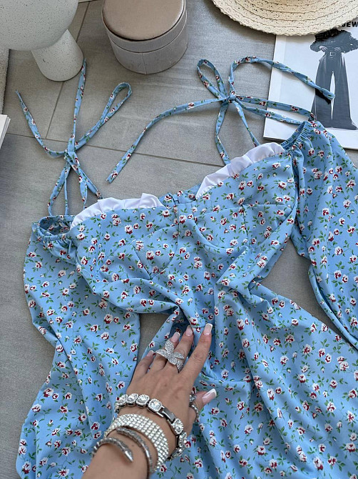 Жіноче стильне мініплаття  штапель, софт Блакитний, 44/46 Одеса - фото 4