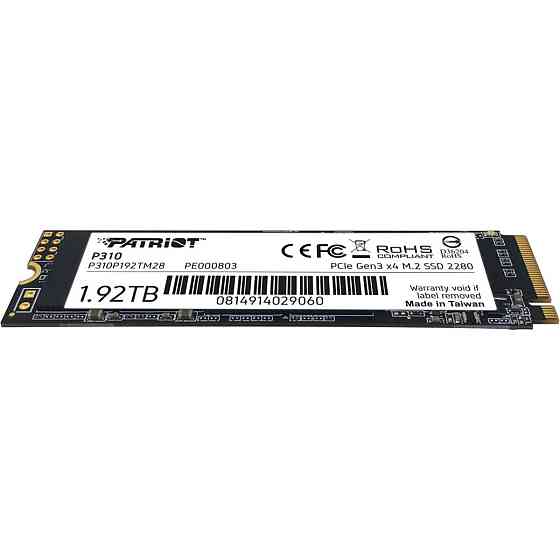 SSD M.2 Patriot P310 1920GB NVMe 2280 PCIe 3.0x4 3D NAND TLC Київ