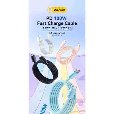 Дата кабель USB-C to USB-C 1.0m 100W white Essager (EXCTT1-WL02-P) Винница