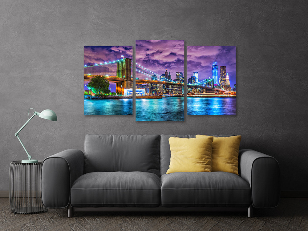 Модульная картина в гостиную / спальню  Манхетенський міст Нью-йорк  Art-653_3 100x150 см Киев - изображение 3