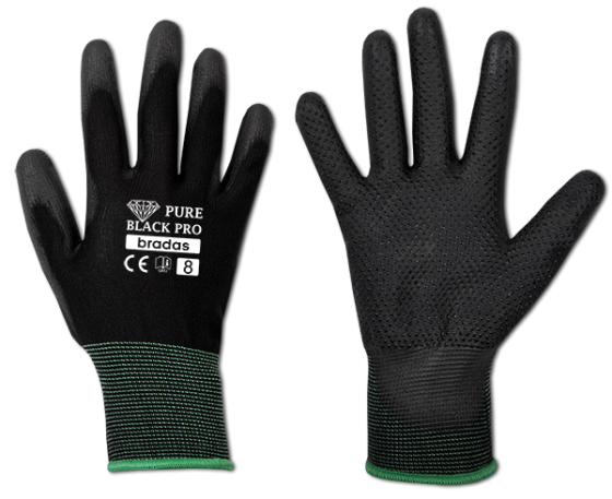 Рукавички захисні PURE BLACK PRO поліуретан, розмір 9, RWPBCP9 Київ