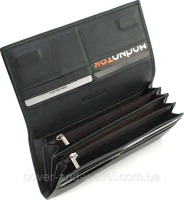 Класичний жіночий гаманець на магнітній застібці зеленого кольору Marco Coverna Київ - фото 9