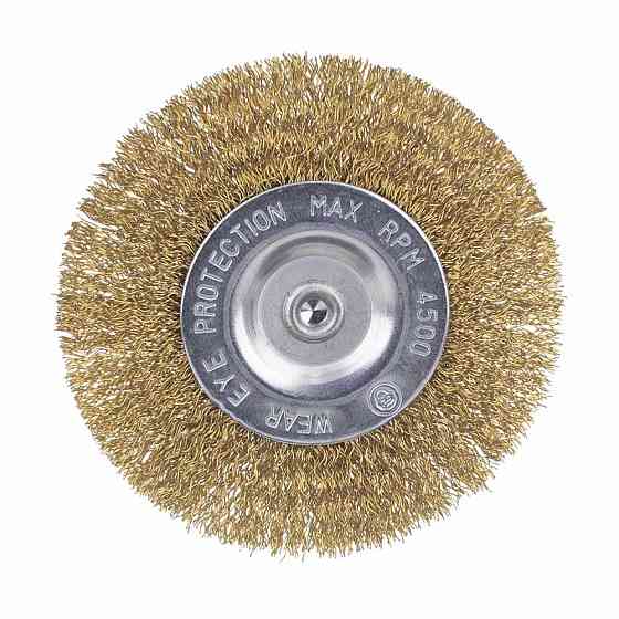Щітка дротяна дископодібна Ø100мм хвостовик Ø6мм (латунированная) SIGMA (9013101) Рівне