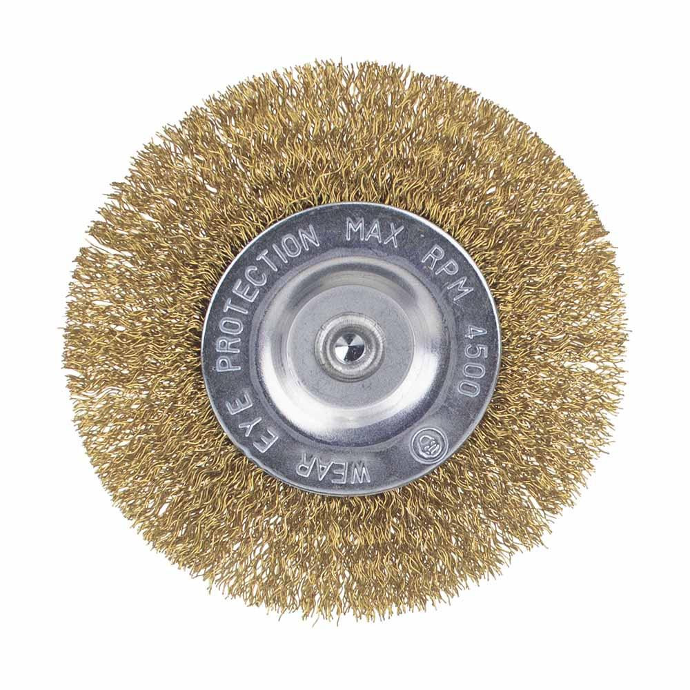 Щітка дротяна дископодібна Ø100мм хвостовик Ø6мм (латунированная) SIGMA (9013101) Рівне - фото 2