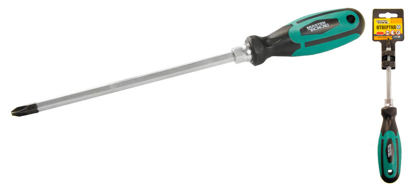 MASTERTOOL Викрутка хрестова магнітна MASTERTOOL HEXAGON РН3х200 мм ручка з TPR покриттям 45-83 Коломия - фото 2