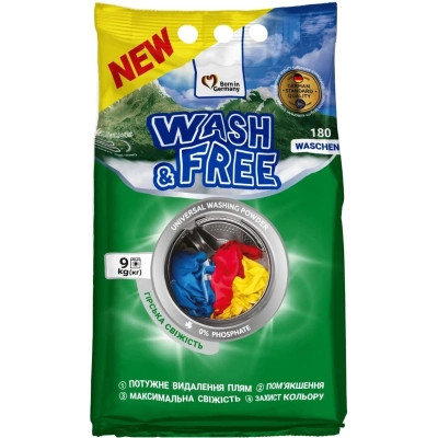 Стиральный порошок Wash&amp;Free Universal Горная свежесть 9 кг (4823128004929) Вінниця - фото 1