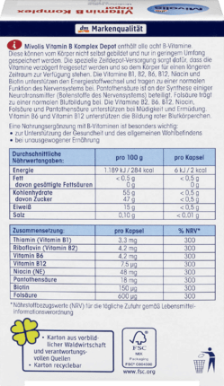 Mivolis Вітамін До комплексу капсули 60 шт. Mivolis Vitamin B Komplex Depot Київ