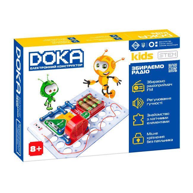 Електронний конструктор Doka 19 деталей Збираємо радіо 6 схем (D70703) Чернигов - изображение 1