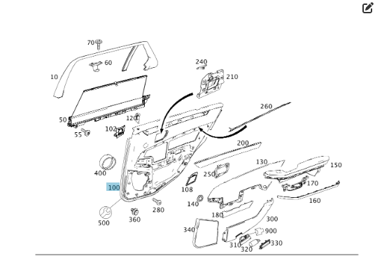 Mercedes-Benz  A2127300270 9G50 Карта задніх лівих дверей комбінована шкіра чорна E-class W212 E-class S212 Одесса