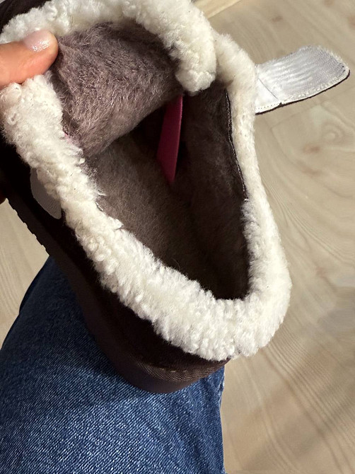 Ботинки женские Hengji 720-6 угги замшевые на меху с липучкой коричневые, 38, 24 см Киев - изображение 16