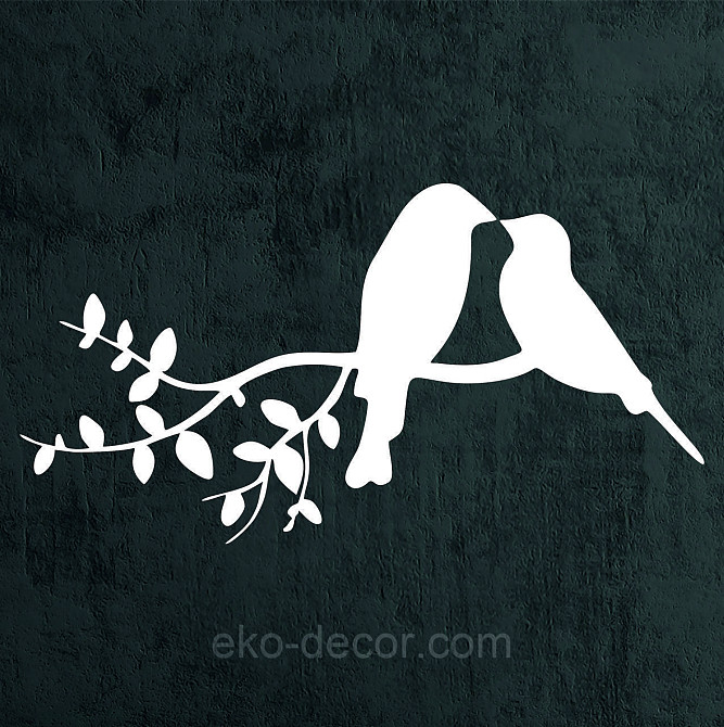 Декоративное настенное Панно «Две птички», Декор на стену 70*36 см, Белый Киев - изображение 4