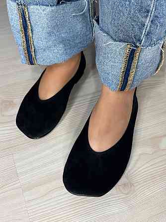 Балетки жіночі Zemira 23-0582 замшеві квадратний носок чорні, 36, 23,5 см Київ