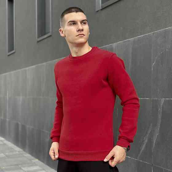 Світшот чоловічий однотонний червоний Pobedov 007 ЗИМА Київ