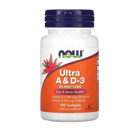 Вітаміни A &amp; D NOW ULTRA A &amp; D 25000/1000 100 softgels Луцьк