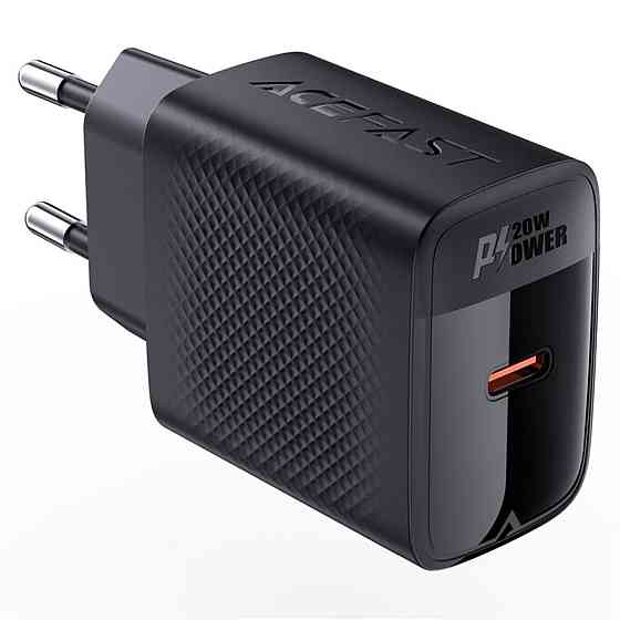 Мережевий зарядний пристрій ACEFAST A82 PD20W GaN single USB-C charger Black (6974316283232) Киев