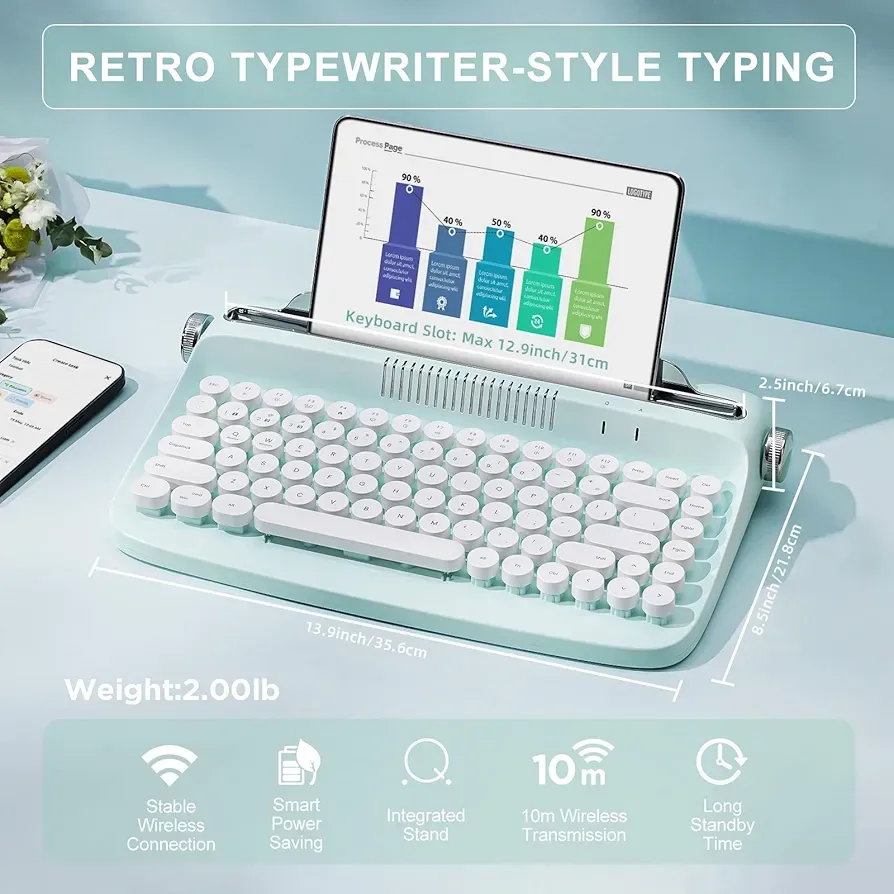 Безпровідна ретро клавіатура Yunzii B303 Луцк - изображение 3
