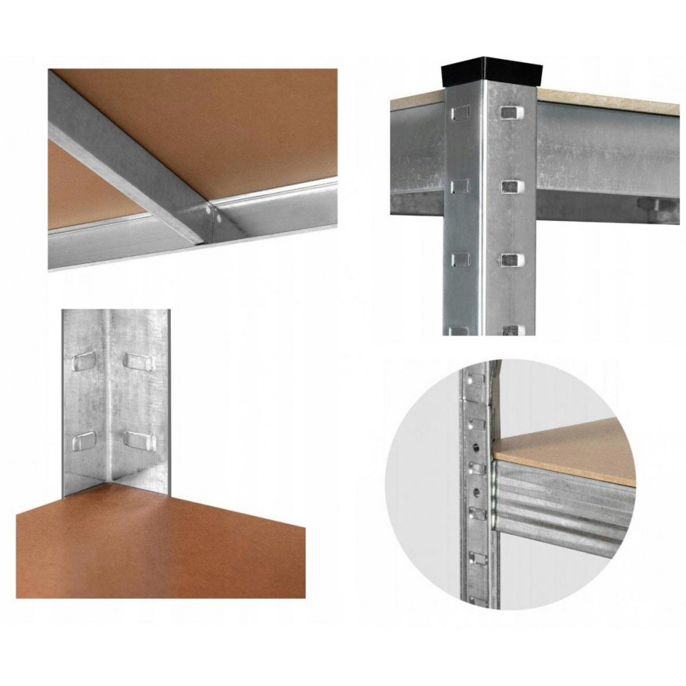 Металевий поличний стелаж вітрина з полицями Siker G9040 180х90х40 см Київ - фото 5