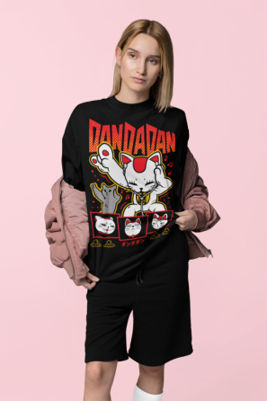 Футболка з аніме принтом Дандадан Турбо Джапанаісе Аніме оверсайз (S/M/L) Чорний AnimeJ0587 Дніпро