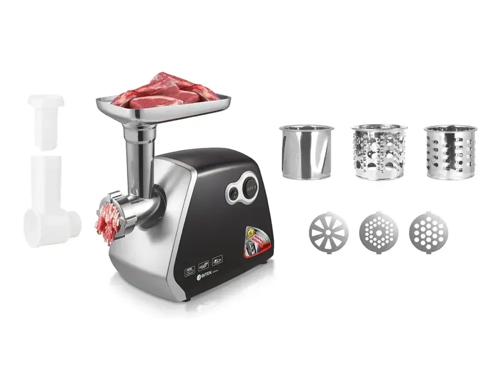 Электрическая мясорубка BITEK BT-3400 3500 Вт с реверсом, насадками для колбас, кеббе, металлический корпус Одесса - изображение 2