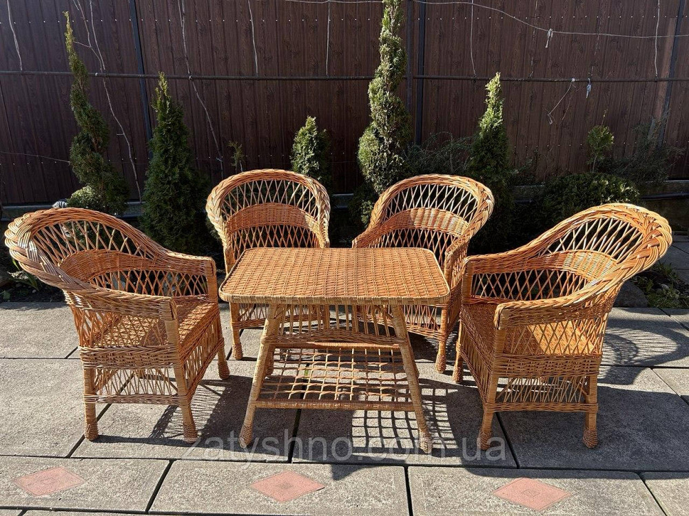 Меблі плетені з 4 кріслами Київ - фото 9