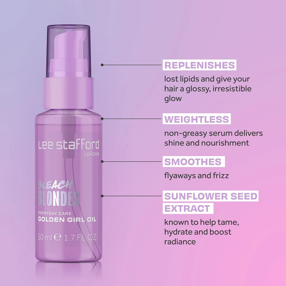 Масло для осветленных волос Bleach Blondes Everyday Care Golden Girl Oil Lee Stafford 50 мл Киев - изображение 3