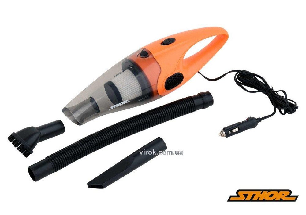 Порохотяг автомобільний STHOR : 12 В, 100 Вт, фільтр HEPA, кабель- 3 м + насадки, сумка [20/160] Одеса - фото 1