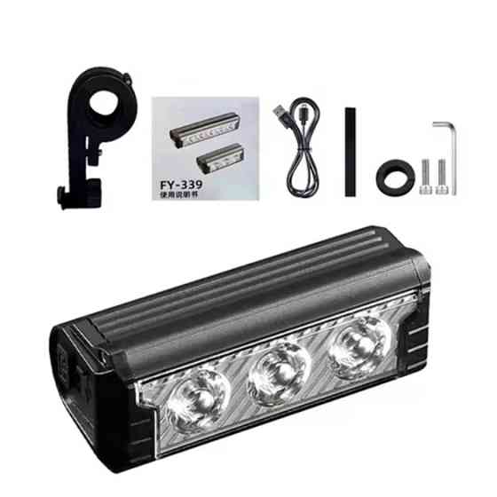 Фара з акумулятором для велосипеда FY-339B-3LED(white+yellow), Фара для велосипеда з зарядкою IM-13 Львів