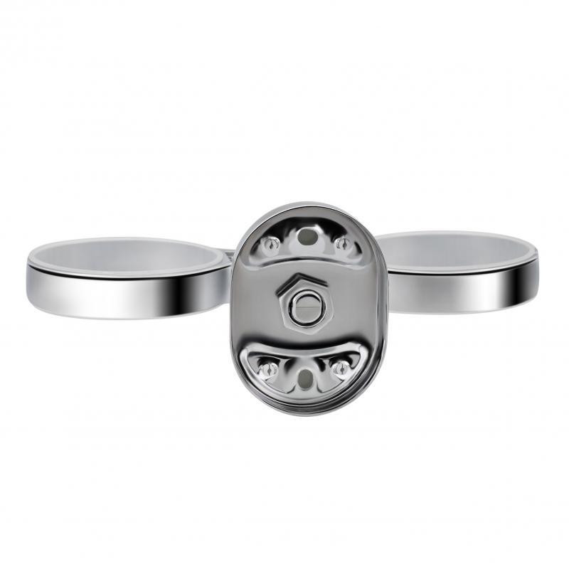 Стакан подвійний для зубних щіток Lidz (CRG) 114.04.02 белый/хром Київ - фото 3