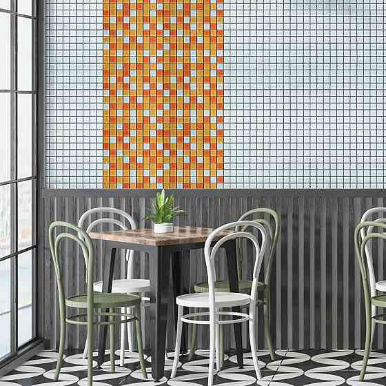 Оранжевая стеклянная мозаика Киев