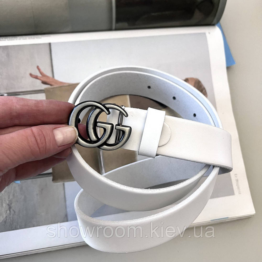 Женский белый кожаный ремень (5001-1) Киев - изображение 6