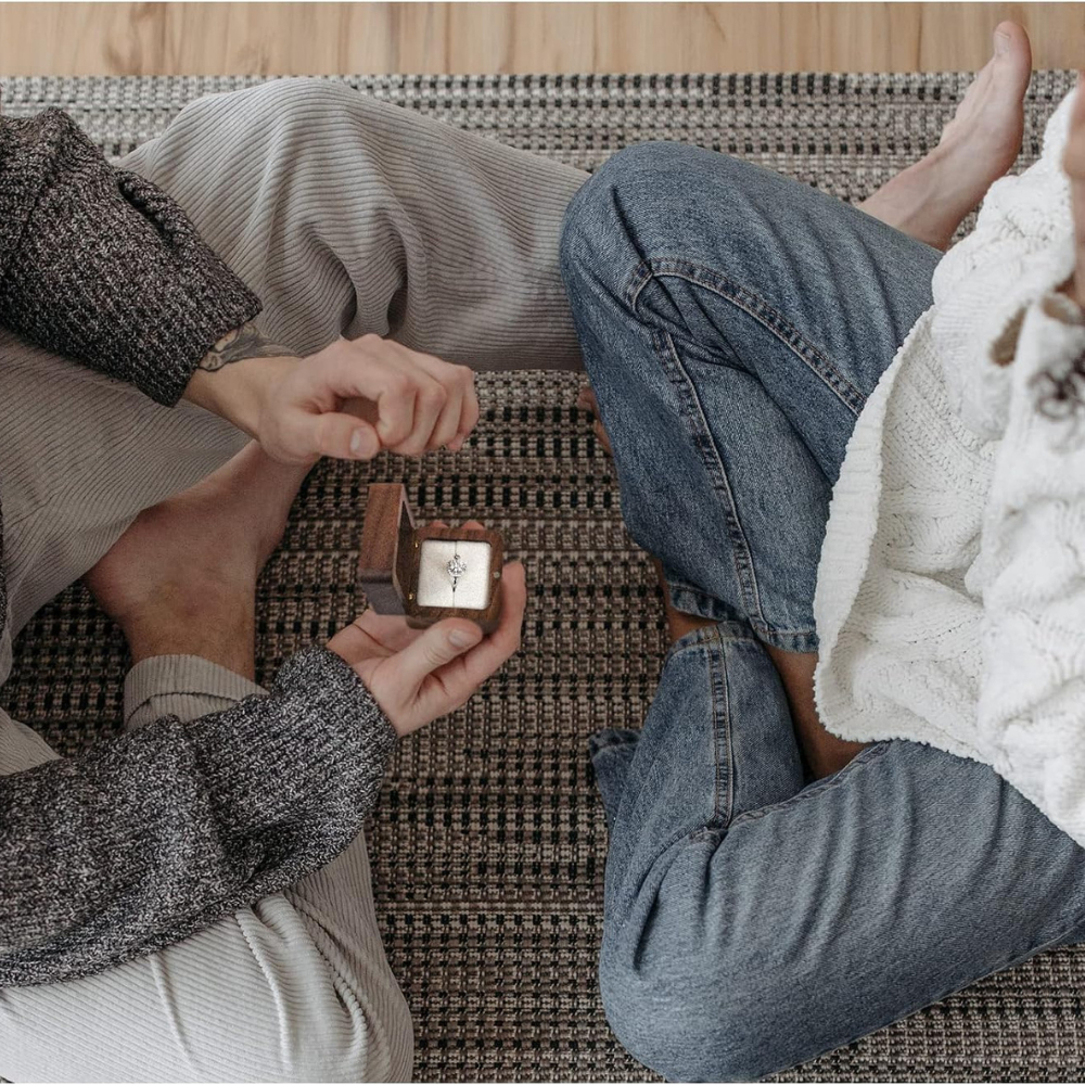 Коробочка для кілець дерев'яна, коробка ювелірна весільна, футляр обручок для весілля або пропозиції руки і серця Кам'янець-Подільський - фото 6