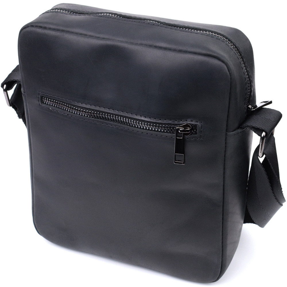 Чоловіча сумка через плече з матової шкіри Чорна (SHVIGEL) Київ - фото 6