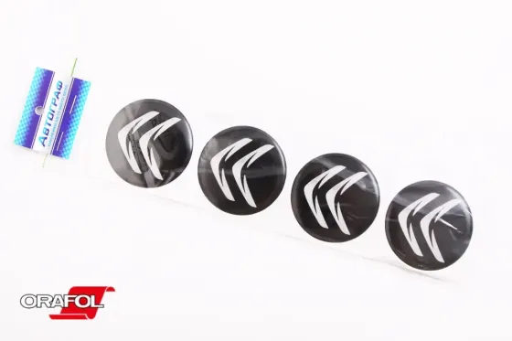 Наклейка на колпак 70мммм силікон Citroen чорна Автограф (4 шт.) Вінниця