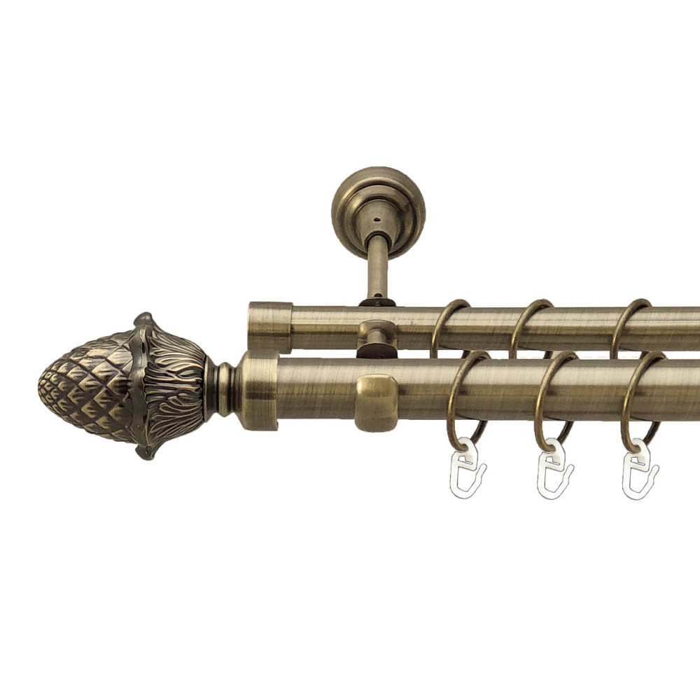 Карниз Orvit Цинара металевий дворядний відкритий Антик 25\19 мм 240 см (4199102) Львов - изображение 1