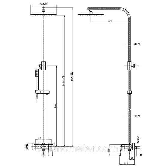 Душевая система TOPAZ LEXI TL 21702-H57-BL Киев