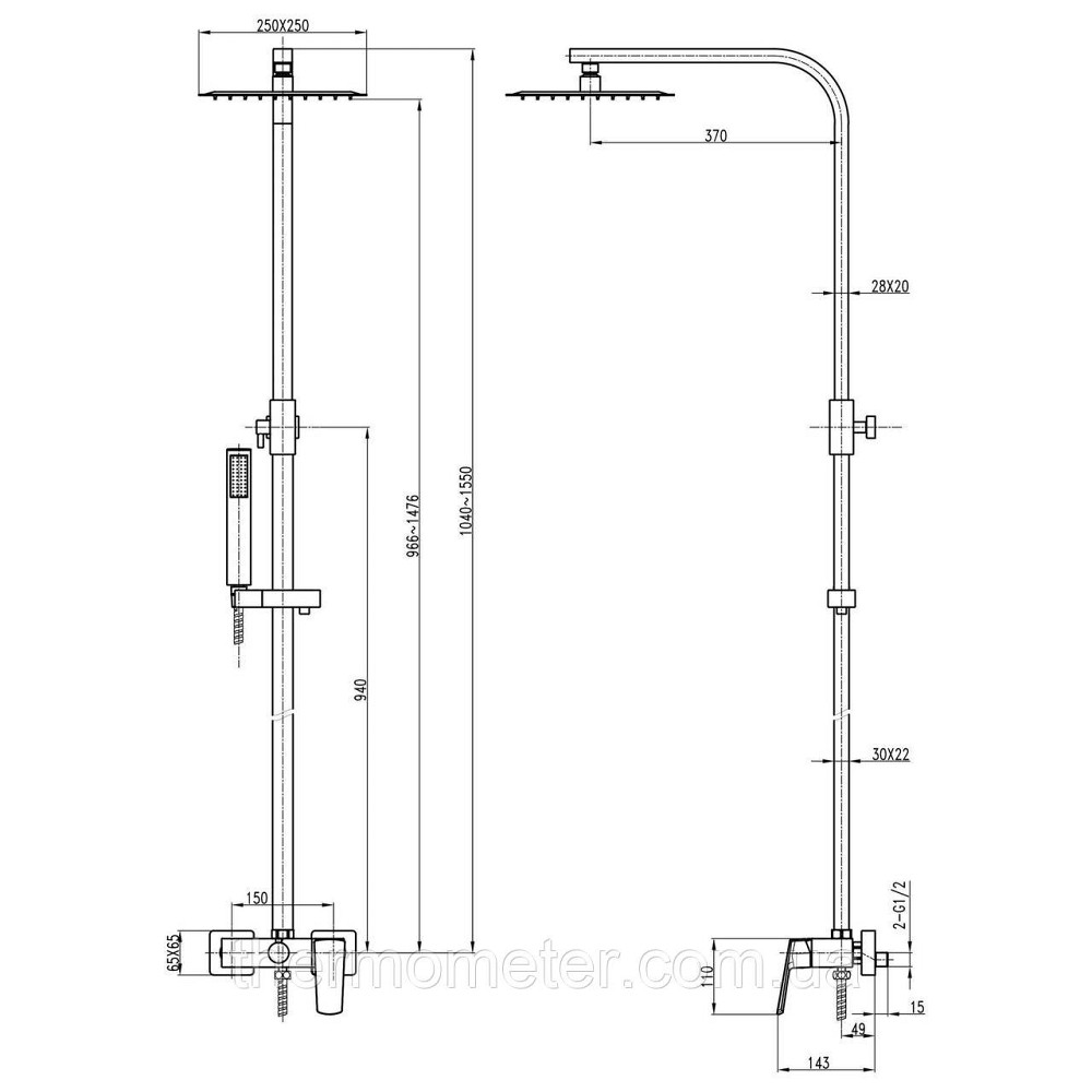 Душевая система TOPAZ LEXI TL 21702-H57-BL Киев - изображение 5