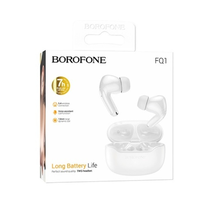 Беспроводные наушники BOROFONE FQ1 Shine белые Киев - изображение 5