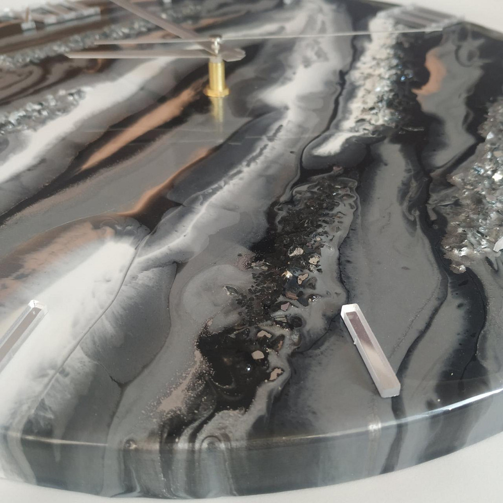 Часы настенные 40 см из эпоксидной смолы ручной работы Днепр - изображение 3