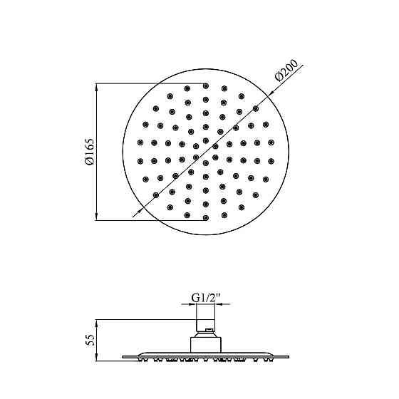 Лійка для верхнього душу Kroner KRP Edelstahl Klassisch - ESG703-20 Київ
