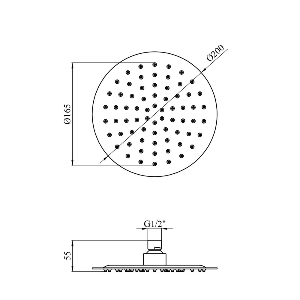 Лійка для верхнього душу Kroner KRP Edelstahl Klassisch - ESG703-20 Київ - фото 2