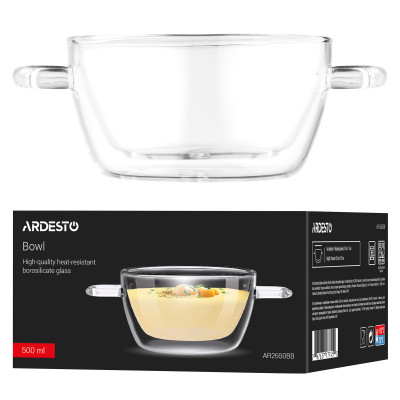 Бульйонниця Ardesto 500 мл боросилікатне скло прозора (AR2650BB) Вінниця - фото 4