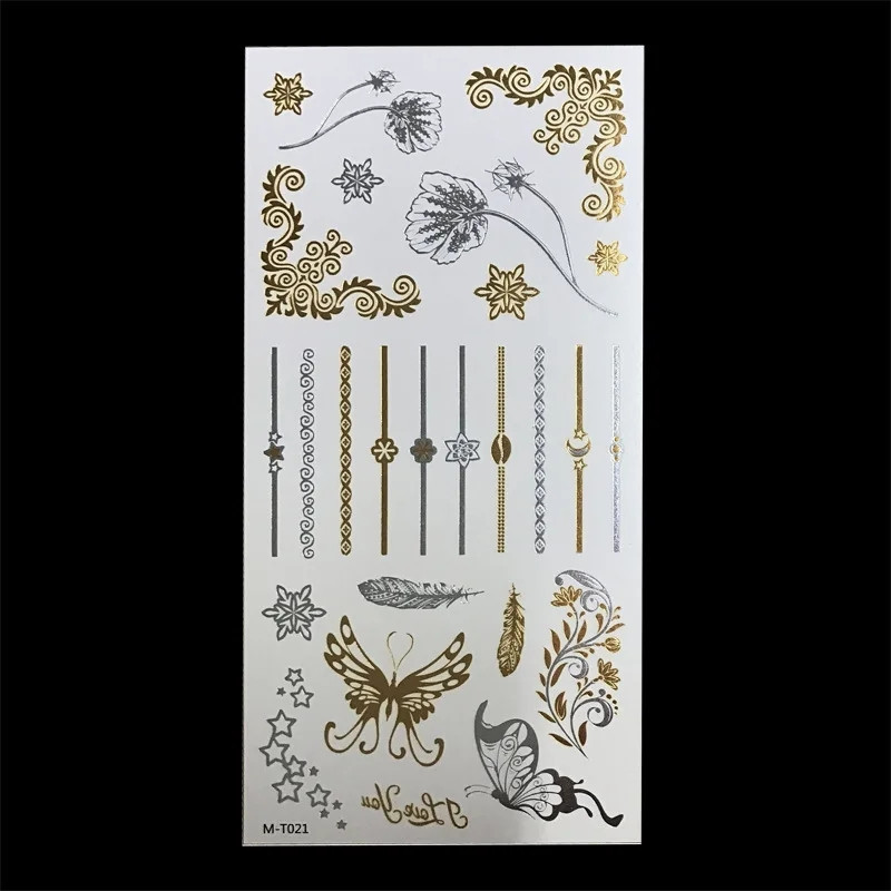 Тимчасове тату 102 на 210 мм золотисто-сріблястий Київ - фото 2