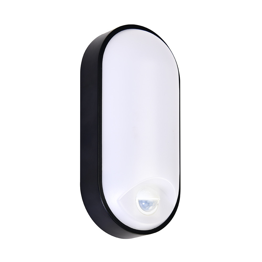 Світлодіодний світильник вологозахищений PALERMO-15 3CCT 15W IP54 чорний з датчиком руху Київ - фото 1