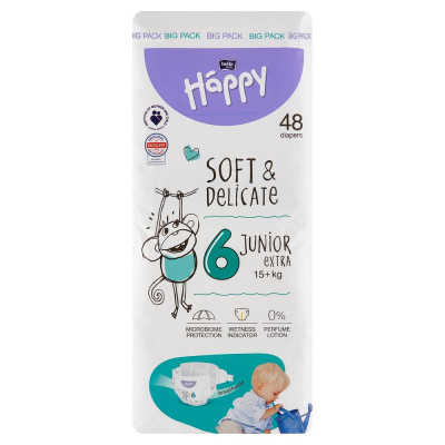 Підгузки Bella Happy 6 Junior Extra 15+ кг 48 шт (5900516605551) Вінниця - фото 1