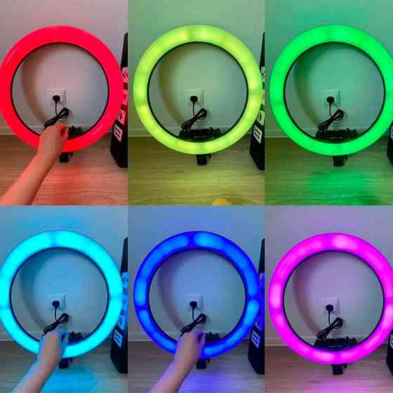 Кольцевая лампа RGB 26 см, MJ260 + Подарок Штатив для кольцевой лампы 0,66-2 м / Студийный свет Киев