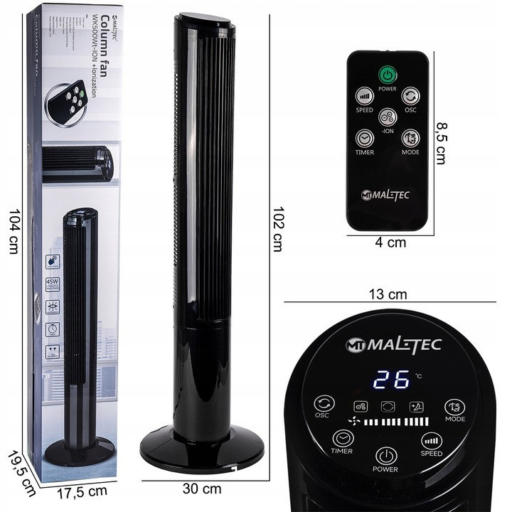 Вентилятор колонный с ионизацией MalTec WK500Wt-ION (Польша) Киев - изображение 2